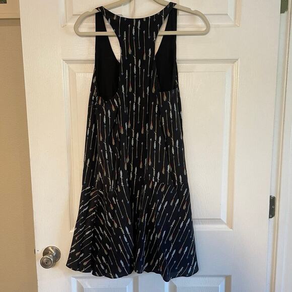 JOIE 100% Silk Arianna Sleeveless/Tank Shift Dress Arrow Print Multi Black Med - Picture 2 of 12
